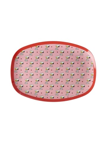 Rice Melamin Rechteckigerteller mit Snoopy in pink