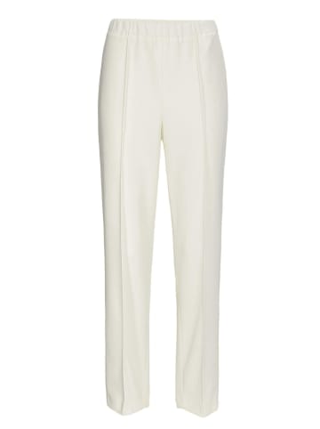 GOLDNER Rippenhose mit Biesen in cremeweiß