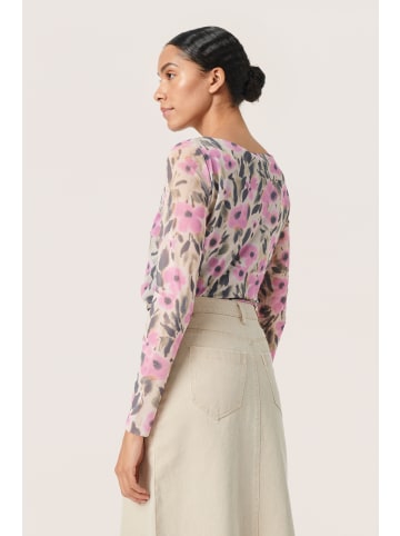Soaked in Luxury Bluse langarm SLAnaika Lockere Passform in Pastel Lavender FLower