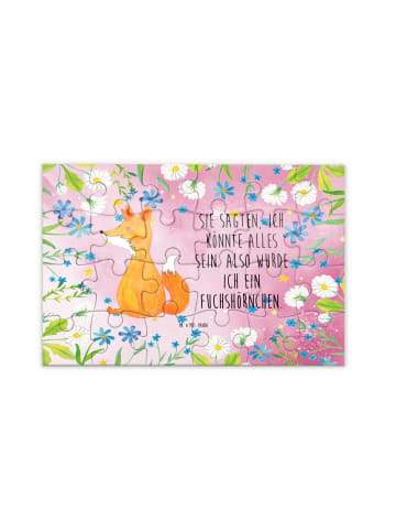 Mr. & Mrs. Panda Puzzlespiel Einhorn Wunsch mit Spruch in Rot Pastell
