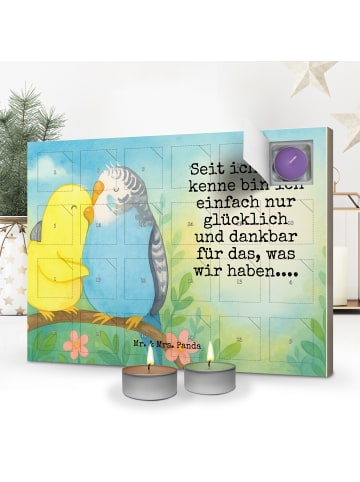 Mr. & Mrs. Panda Adventskalender Wellensittich Liebe Design mit ... in Weiß
