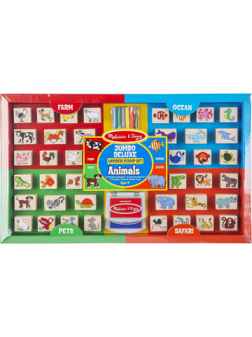 Melissa & Doug Jumbo Deluxe Holzstempel Set Tiere - ab 3 Jahren