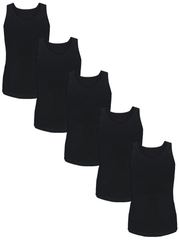 TupTam Mädchen Kinder Unterhemd 5er Pack in schwarz