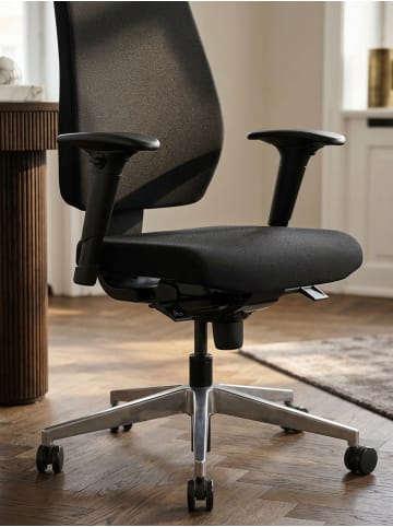 KADIMA DESIGN Bürostuhl | Stoff, Schwarz, Synchronmechanik, Armlehnen, 120kg