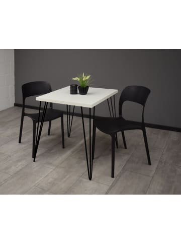 58 aufm Kessel BARTISCH Eirena 70x70x75 schwarz matt/weiß matt lack