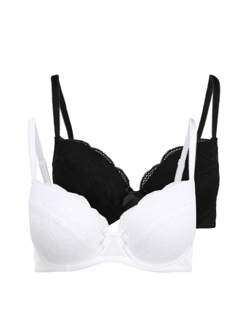 PETITE FLEUR Balconette-BH in weiß+schwarz
