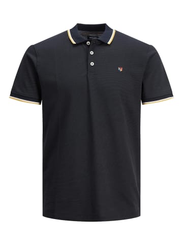 Jack & Jones Polo T-Shirt Pique Kurzarm Hemd Basic JPRBLUWIN in Schwarz