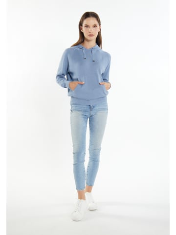 usha BLUE LABEL Damen Strick Hoodie in Denimblau