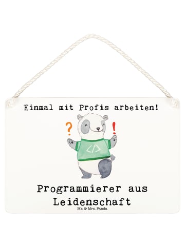 Mr. & Mrs. Panda Türschild Programmierer Leidenschaft mit Spruch in Weiß