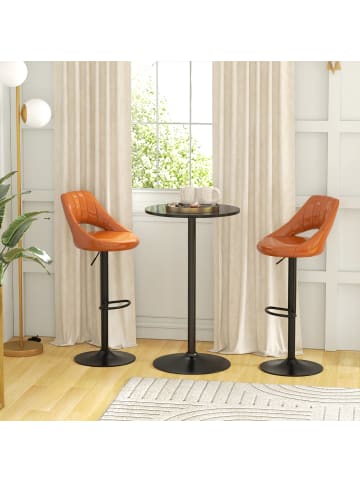 HOMCOM Bartisch-Ø60 x 102H cm-Schwarz