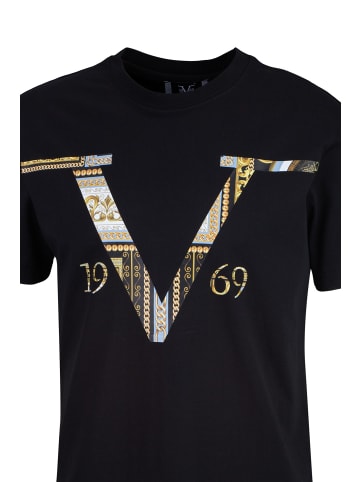 19v69 Italia T-Shirts RAFAEL BAROQUE LOGO in WHITE