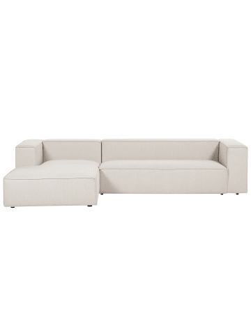 Beliani Ecksofa VERNON in Beige - (W) 330 x (H) 68 x (L) 178 cm rechtsseitig
