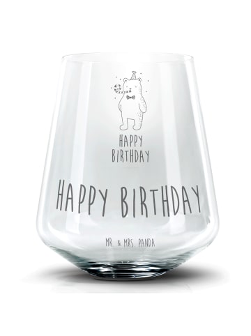 Mr. & Mrs. Panda Blümchentail Glas Bär Geburtstag mit Spruch in Transparent