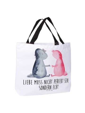 Mr. & Mrs. Panda Shopper Damen Axolotl Liebe mit Spruch in Weiß