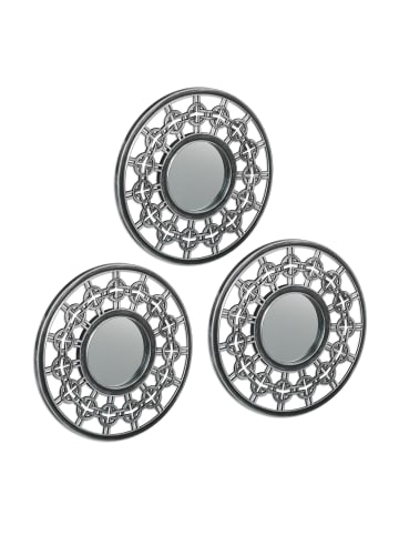 3 x Spiegel in Silber/ Grau - Ø 25 cm