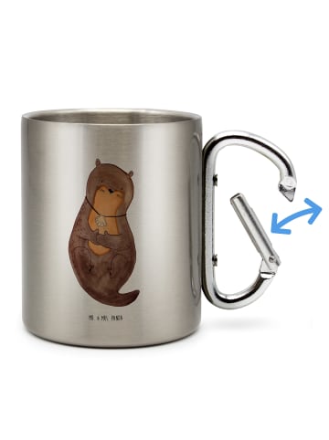 Mr. & Mrs. Panda Thermobecher Otter Muschel ohne Spruch in Silber