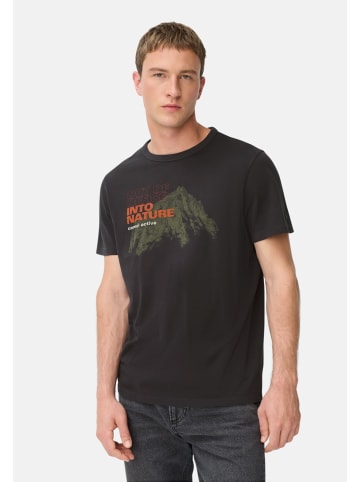 Camel Active T-Shirt aus reiner Baumwolle mit Rundhalsausschnitt in Schwarz