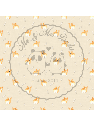 Mr. & Mrs. Panda Kissen Corgi Po ohne Spruch in Gelb