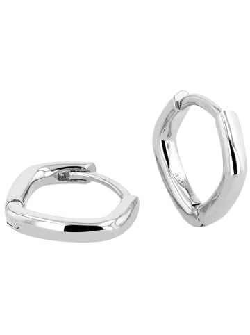 Adeliás Damen Ohrringe – Klappcreole aus 925 Silber in silber