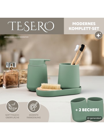 eluno Bad-Accessoires Set TESERO 5tlg. ca. 8,5 x 12 x 9 cm (B/H/T)