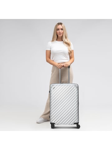 Pactastic Collection 03 4-Rollen Trolley 68 cm mit Dehnfalte in silver metallic