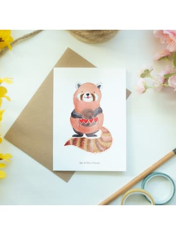 Mr. & Mrs. Panda babykarte Roter Panda ohne Spruch in Weiß