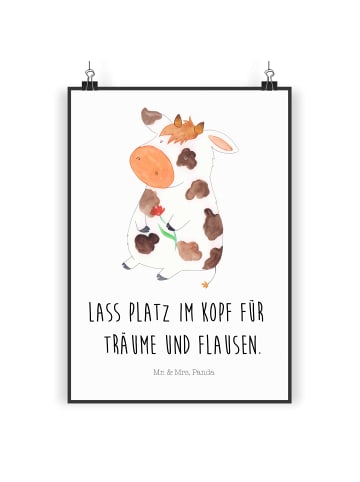 Mr. & Mrs. Panda Poster Kuh mit Spruch in Weiß