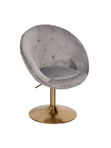 KADIMA DESIGN Loungesessel | 360° Drehbar, Samt, 67x80-100x62cm in Grau