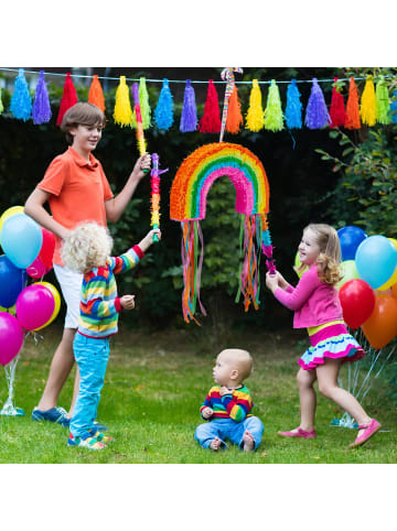 relaxdays 4tlg. Pinata Set "Regenbogen" in Bunt