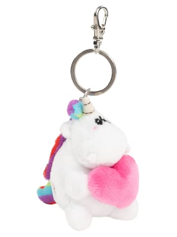 Pummeleinhorn Pummel und Friends Schlüsselanhänger Pummeleinhorn mit Herz 7cm in weiß/rosa