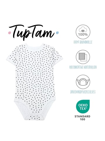TupTam Kinder Unisex Kurzarm Body 3er Set in weiß Modell 1
