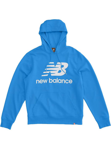 New Balance Hoodie Essentials Stacked Logo in Blau