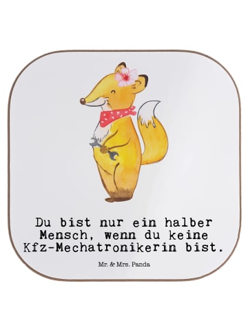 Mr. & Mrs. Panda Untersetzer Glas Kfz-Mechatronikerin Herz mit S... in Weiß