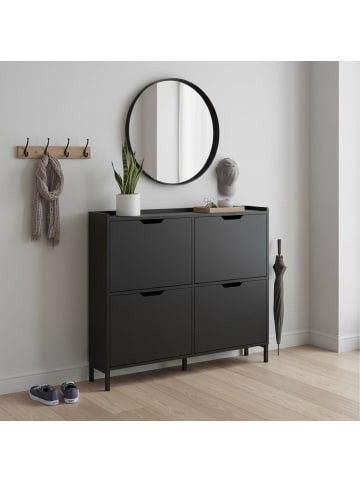 relaxdays Schuhkipper in Schwarz - (B)100 x (H)90 x (T)19 cm