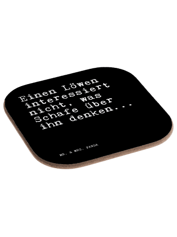 Mr. & Mrs. Panda Untersetzer Einen Löwen interessiert nicht,... ... in Schwarz
