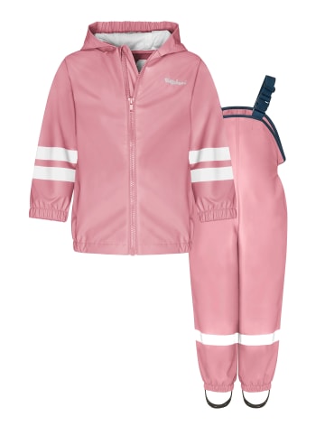 Playshoes Regen-Set Latzhose Basic in rosa