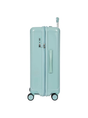 BRIC`s Positano - 4-Rollen-Trolley M 69 cm erw. (emerald green) in light blue