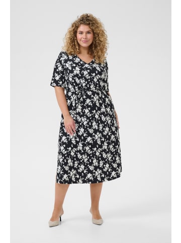 KAFFE curve Jerseykleid KCivena Regular fit in Black, Chalk Flower Print