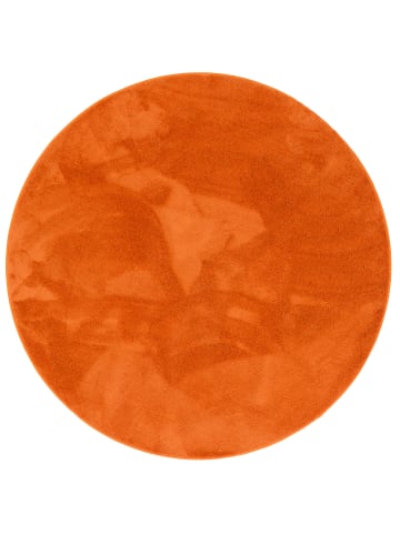 Pergamon Hochflor-Teppich Melia Rund in orange