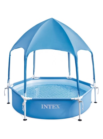 Intex Metal Frame Pool mit Überdachung (183x38cm) in blau