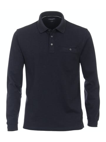 CASAMODA Polo-Shirt Langarm gestreift in Blau