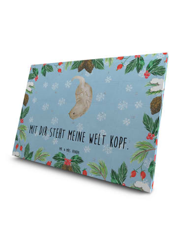 Mr. & Mrs. Panda Adventskalender Otter Kopfüber mit Spruch in Eisblau