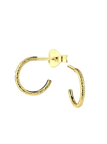 Alexander York CREOLEN 10 mm offen in 925 Silber I Gelb-Gold mit Diamant-Staub in gold