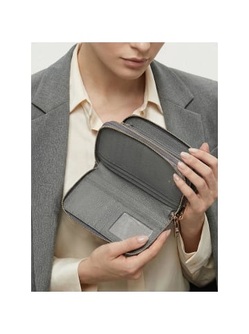 Lazarotti Bologna Leather XL Double Zip-Around Geldbörse RFID Leder 20 cm in grey