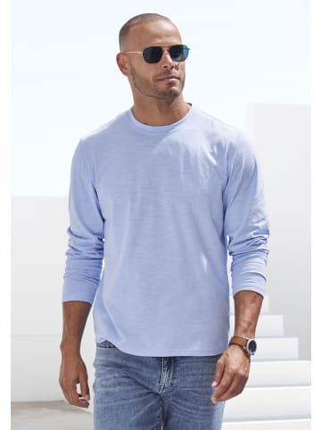 John Devin Langarmshirt in hellblau / offwhite