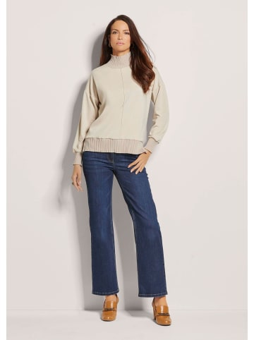 MADELEINE Sweatshirt mit Rippenabschlüssen in cappuccino