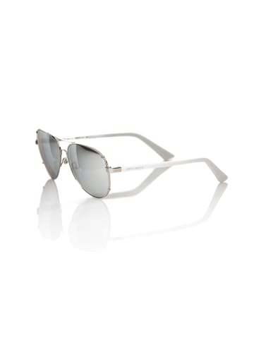 Frankie Morello Silber Metallic Faser Herren Sonnenbrille