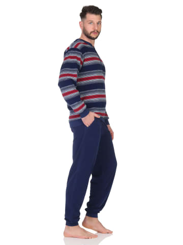 NORMANN Langarm Schlafanzug Frottee Bündchen - 86686 in rot