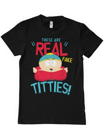 South Park T-Shirt "These Are Real Fake T*tt*es" in Schwarz
