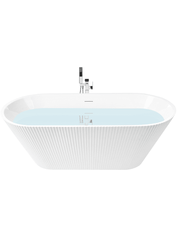 Beliani Freistehende Badewannen POTOSI in Weiß - (W) 77 x (H) 58 x (L) 169 cm